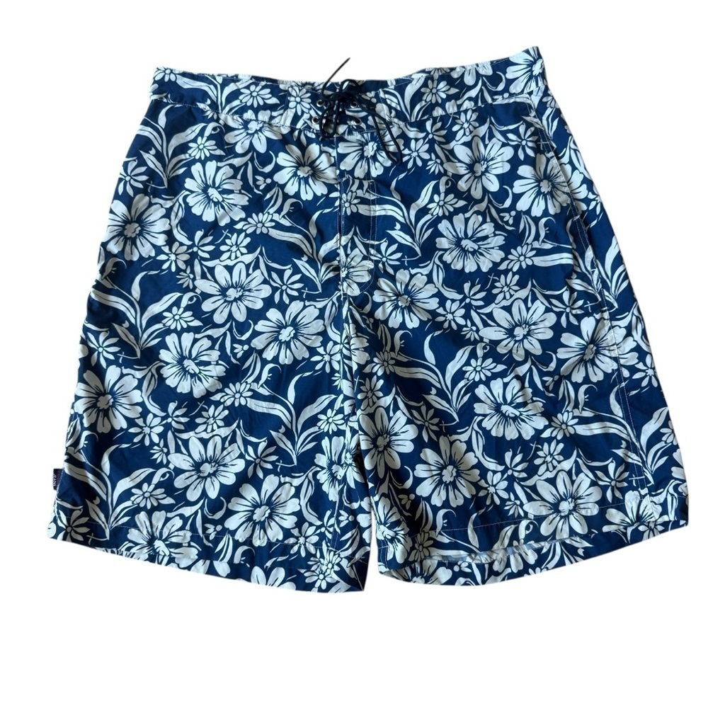 VTG! 90’s Y2K Tommy Jeans Men's Floral Swim Trunks Blue XL Summer Beachwear
